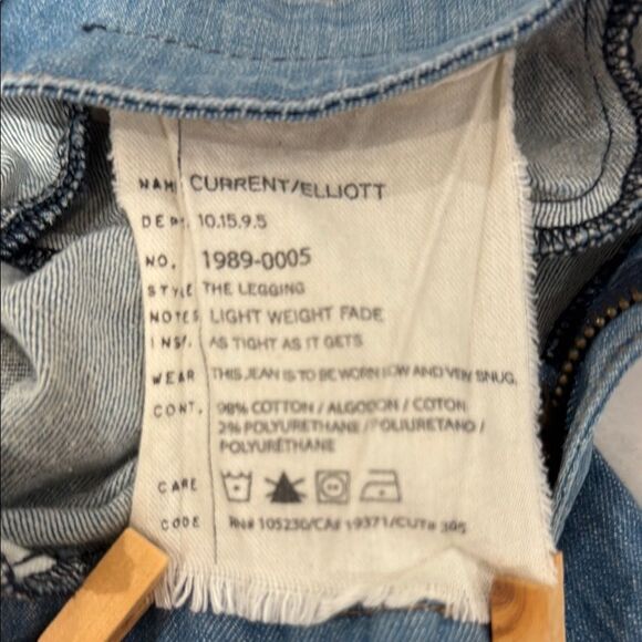 CURRENT/ELLIOTT The Legging Light Weight Fade Blue Denim  Skinny Ankle Jeans 28 - Picture 11 of 13